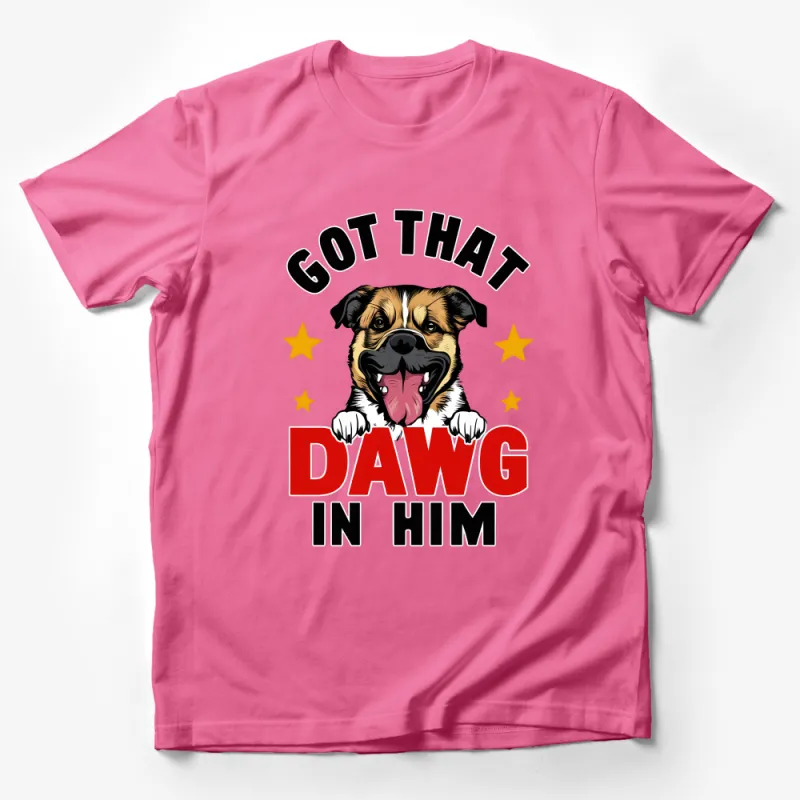 Fun Pug Dog T-Shirt, Got That Dawg In Him Graphic Tee, Unisex Casual Shirt with Cute Dog Design, Pet Lover Gift, Comfy Cotton Top Male T-Shirt