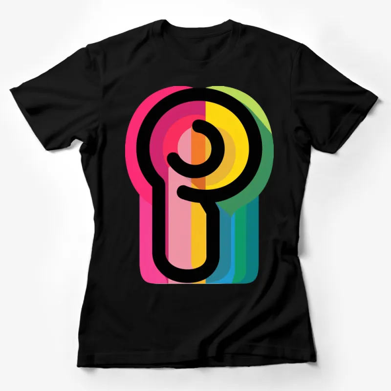 Vibrant Rainbow Swirl Clip Art Design Unisex T-Shirt for All Ages Female T-Shirt