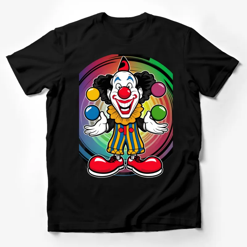 Colorful Clown Graphic Tee, Vibrant Circus Theme T-Shirt, Unisex Clown Art Top, Funny Party Shirt Male T-Shirt