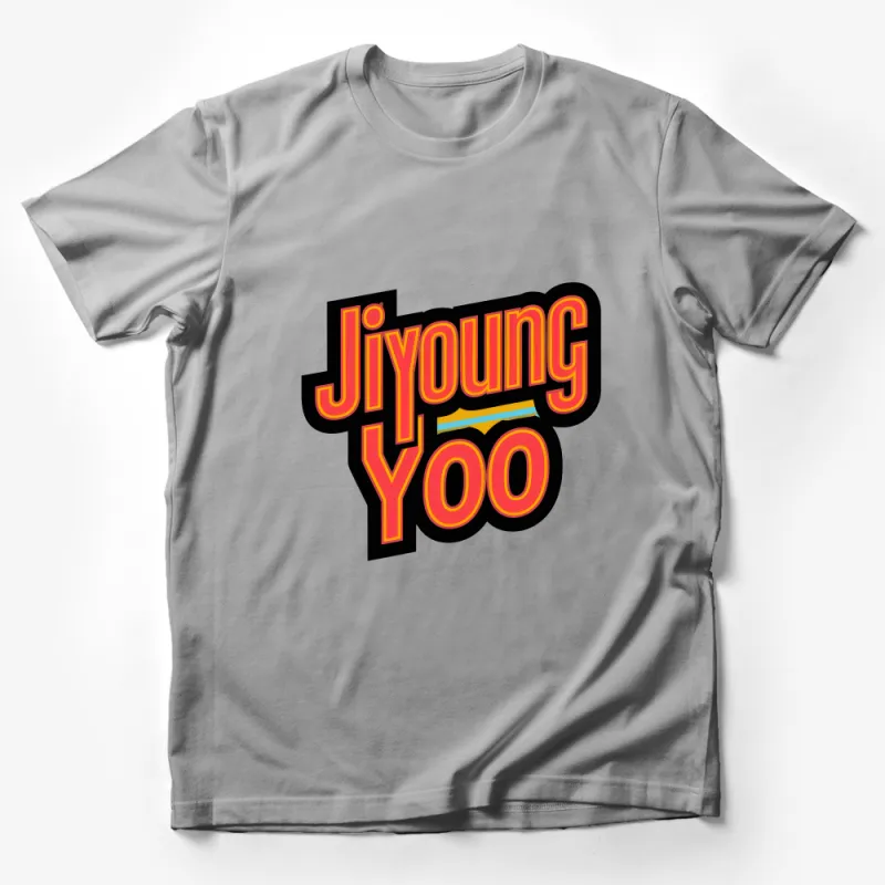 Personalized Name T-Shirt in Bold Retro Font, Jiyong Yoo Colorful Style Male T-Shirt