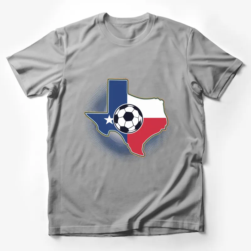 Texas State Map with Soccer Ball Design Unisex T-Shirt for Sports Fans Male T-Shirt