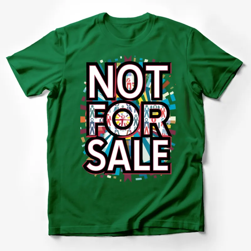 Abstract Not For Sale Graphic Tee, Colorful Statement T-Shirt, Unisex Bold Typography Shirt Male T-Shirt