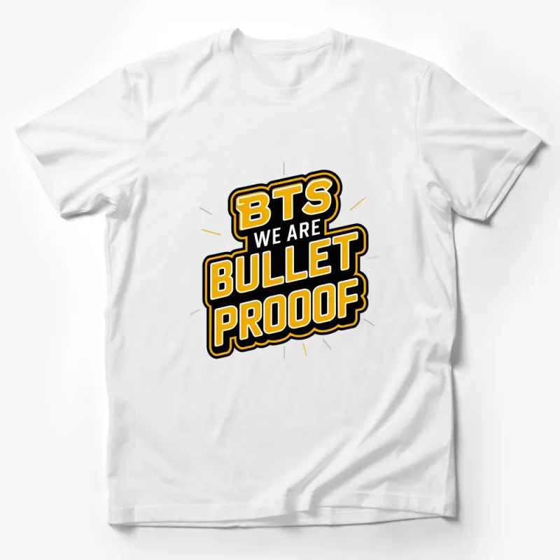 BTS Bulletproof Inspired T-Shirt, Unisex K-Pop Fan Apparel, Casual Streetwear, Bold Graphic Tee, Music Lovers Gift Idea Male T-Shirt