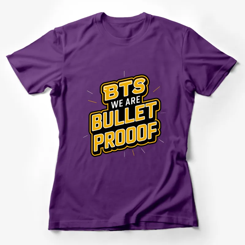 BTS Bulletproof Inspired T-Shirt, Unisex K-Pop Fan Apparel, Casual Streetwear, Bold Graphic Tee, Music Lovers Gift Idea Female T-Shirt