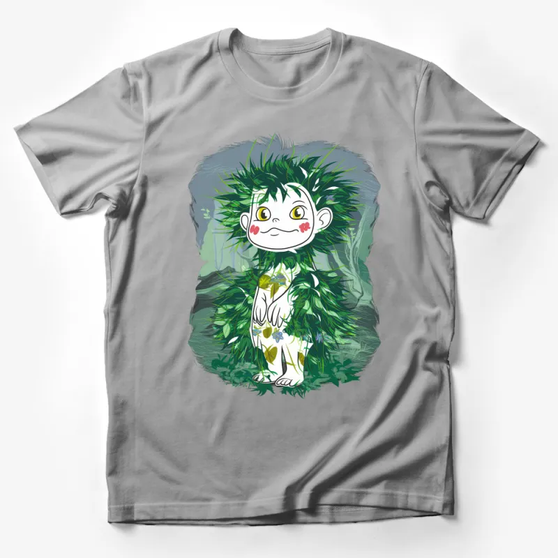 Whimsical Forest Creature T-Shirt, Unique Green Monster Graphic Tee, Fun and Playful Design, Unisex Apparel for All Ages Male T-Shirt