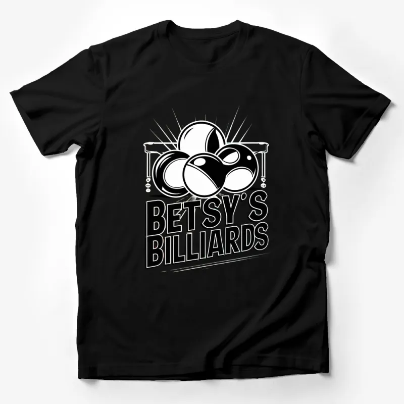 Personalized Betsy's Billiards T-Shirt, Unique Pool Hall Graphic Tee for Men and Women Male T-Shirt