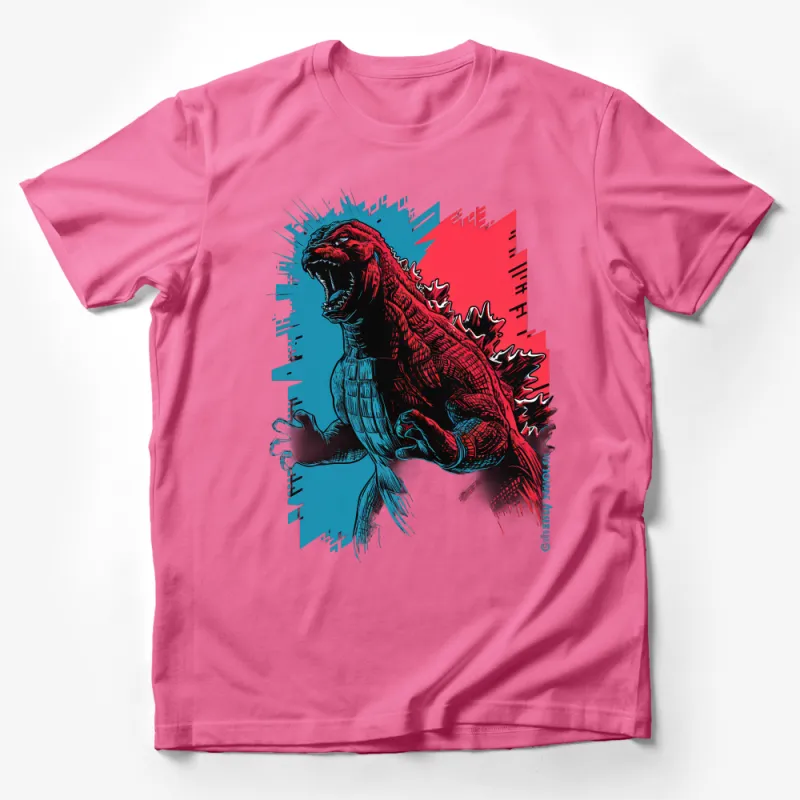 Dinosaur Graphic Tee, Vibrant T-Rex Design, Unisex Cotton Shirt, Retro Style Casual Wear, Unique Gift for Dino Lovers Male T-Shirt