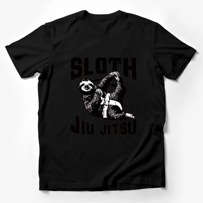 Sloth Jiu Jitsu Funny Martial Arts Graphic T-Shirt, Relax and Roll Casual Tee, Gift for BJJ Fans Male T-Shirt