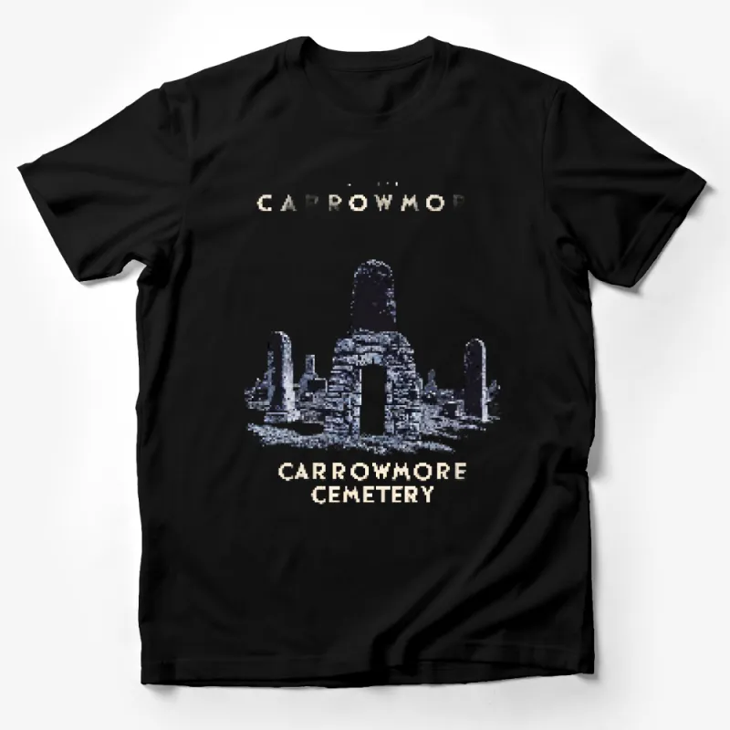 Carrowmore Cemetery Graphic T-Shirt, Vintage Tombstone Design, Gothic Unisex Tee, Irish Heritage Apparel Male T-Shirt