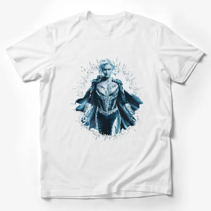 Fantasy Queen Graphic T-Shirt, Ice Blue Monochrome Print, Women's Fashion Casual Tees Male T-Shirt