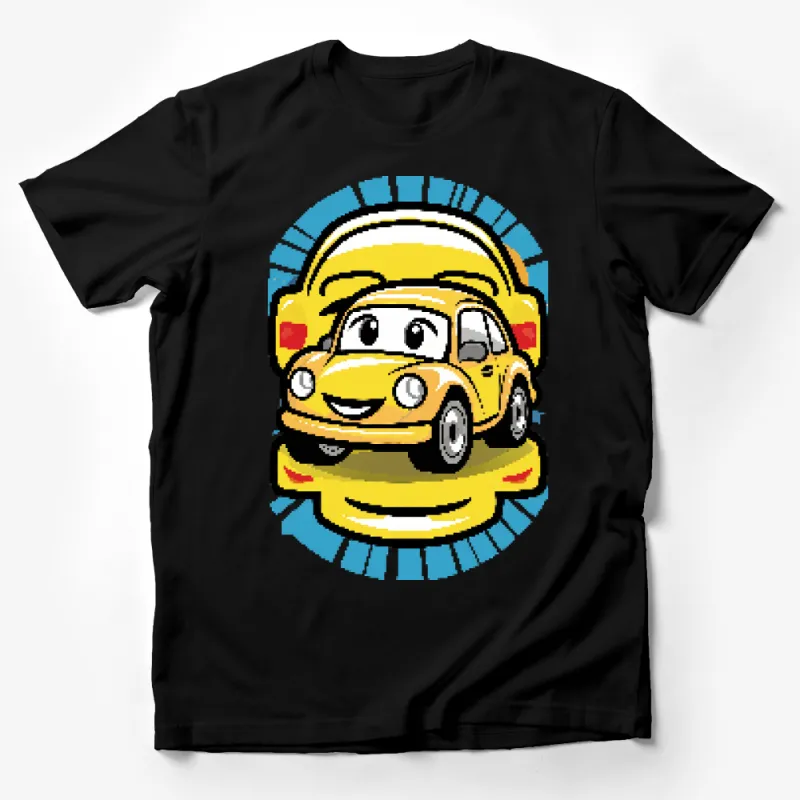 Retro Yellow Car Graphic T-Shirt, Classic Automobile Design, Unisex Fashion Apparel Male T-Shirt