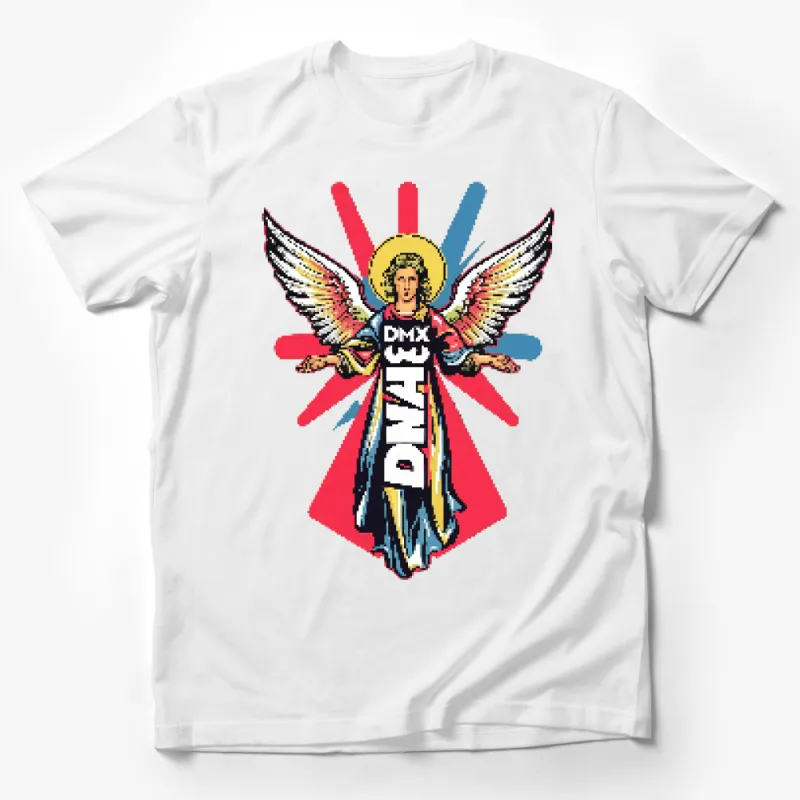 Vibrant Angel Graphic T-Shirt, Colorful Vintage Style Art Tee, Unisex Fashion Top, Urban Streetwear Male T-Shirt