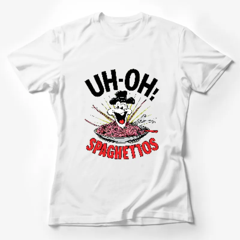 Vintage SpaghettiOs T-Shirt, Uh-Oh! Classic 90s Nostalgia Graphic Tee, Comfortable Retro Style Shirt Female T-Shirt