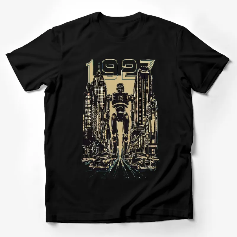 Vintage 1927 Cityscape Graphic T-Shirt, Retro Urban Skyline Art, Stylish Unisex Tee, Gift for History Buffs Male T-Shirt