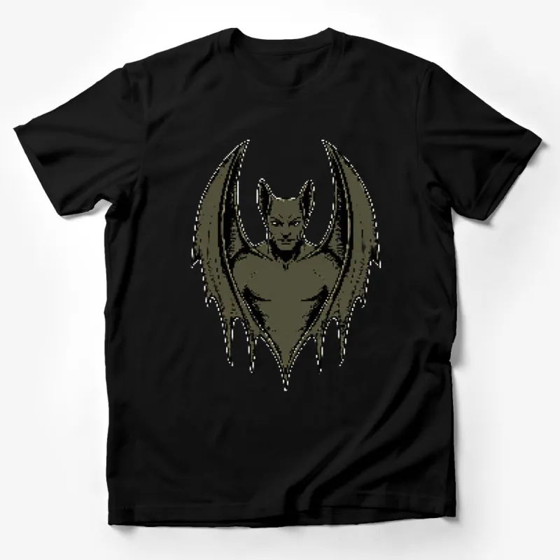 Gothic Bat Winged Cat Graphic T-Shirt, Unisex Fantasy Art Tee, Dark Aesthetic Clothing, Unique Animal Design Shirt Male T-Shirt