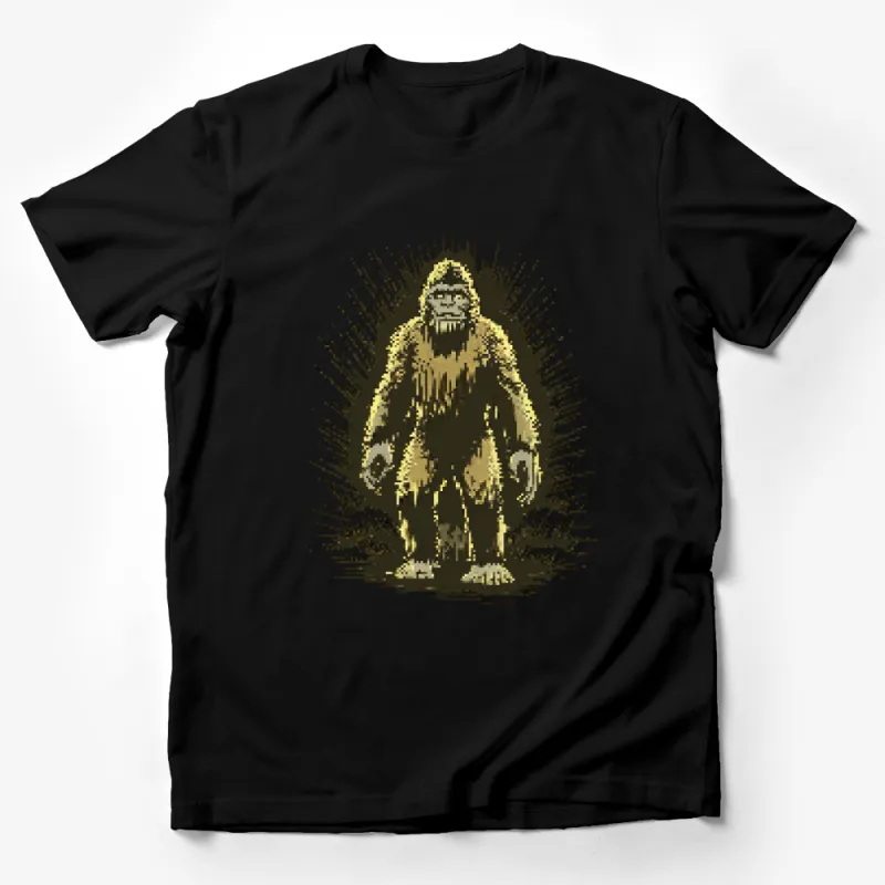 Vintage Bigfoot Graphic T-Shirt, Retro Sasquatch Silhouette Tee, Nature Lover Gift, Outdoors Adventure Apparel Male T-Shirt