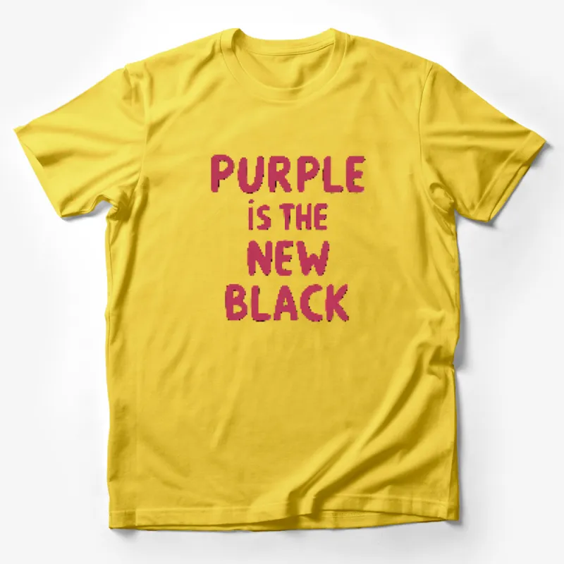 Purple Is The New Black T-Shirt, Fashion Slogan Tee, Unisex Statement Shirt, Trendy Typography Top Male T-Shirt