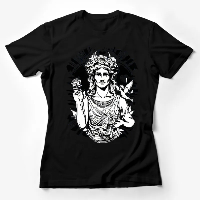 Vintage Goddess Graphic T-Shirt, Classical Art Print, Casual Women's Fashion, Trendy Summer Top, Unique Design Tee Female T-Shirt