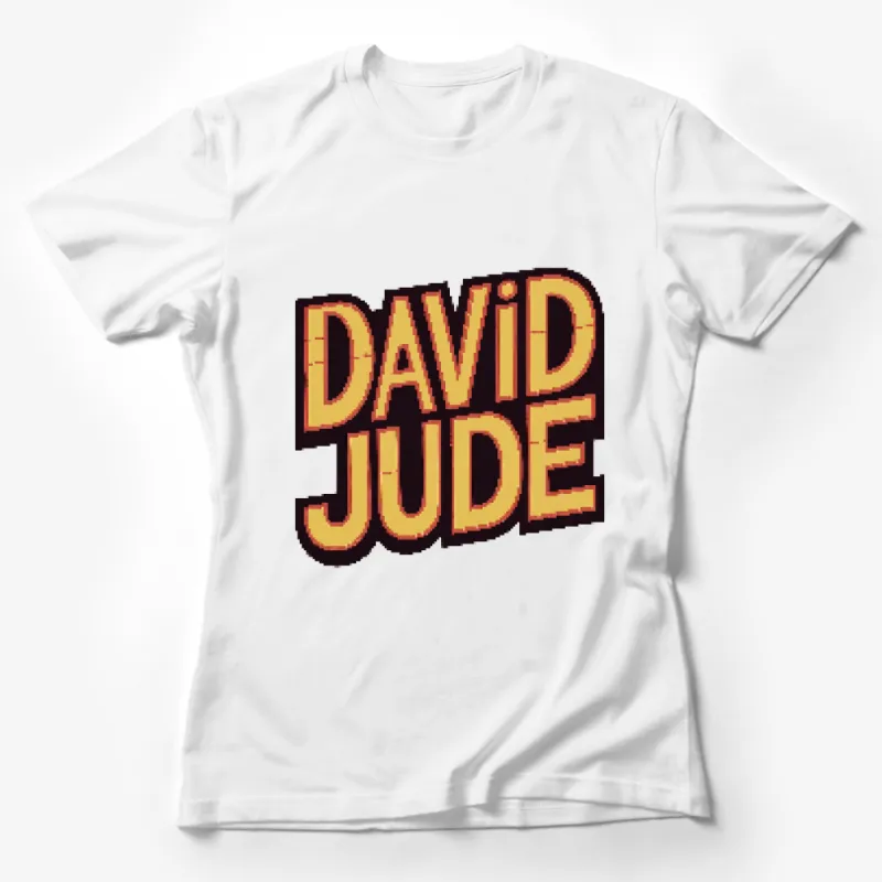 Vintage Style David Jude Graphic Tee, Retro Inspired Bold Text T-Shirt, Unisex Fashion Female T-Shirt