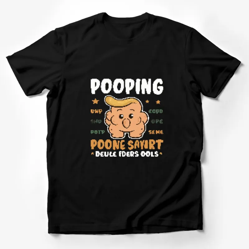 Funny Cartoon Cloud Pooping Rain Graphic Tee, Unisex T-Shirt for All Ages Male T-Shirt