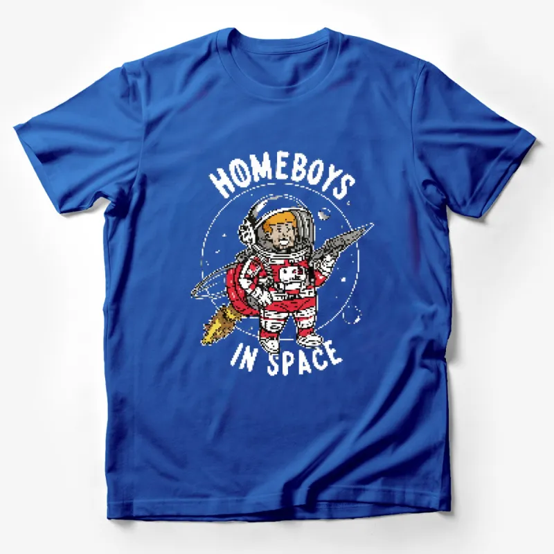 Vintage Astronaut Cartoon T-Shirt, Space Explorer Graphic Tee, Unisex Adult Clothing Male T-Shirt