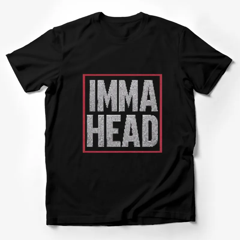 IMMA HEAD Text T-Shirt, Trendy Statement Tee, Urban Style Red and White Male T-Shirt