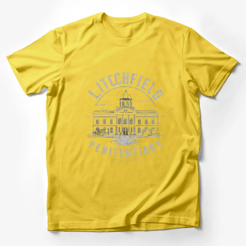 Litchfield Penitentiary Vintage Graphic T-Shirt, Retro Prison Building Design, Unisex Tee Male T-Shirt