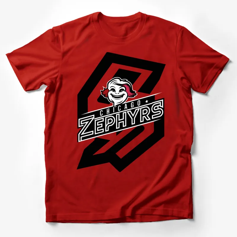 Chicago Zephyrs Retro Logo T-Shirt, Vintage Style Clown Graphic Tee, Unisex Black and White Shirt Male T-Shirt