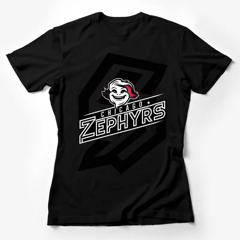 Chicago Zephyrs Retro Logo T-Shirt, Vintage Style Clown Graphic Tee, Unisex Black and White Shirt Female T-Shirt