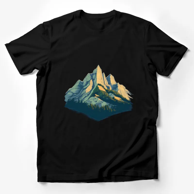 Mountain Landscape T-Shirt, Nature Inspired Graphic Tee, Outdoor Adventure, Unisex Shirt Design Male T-Shirt