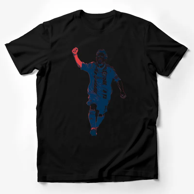 Soccer Star Graphic T-Shirt, Men's Sports Tee, Athletic Casual Style, Soccer Player, Victory Pose, Gift for Fans Male T-Shirt