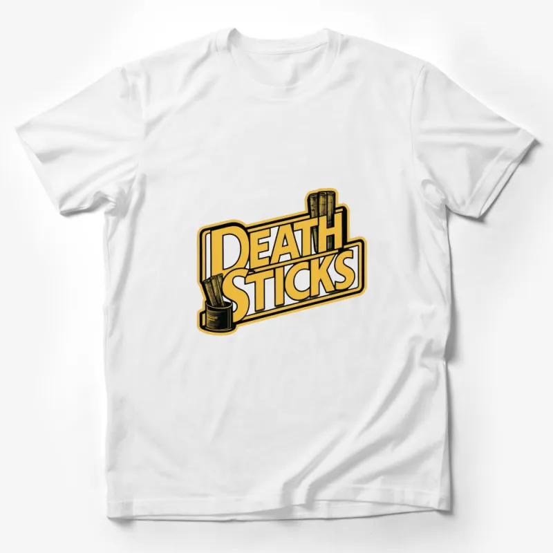 Retro Death Sticks T-Shirt, Bold Vintage Comic Style Graphic Tee, Unique Funky Streetwear, Unisex Fashion Male T-Shirt