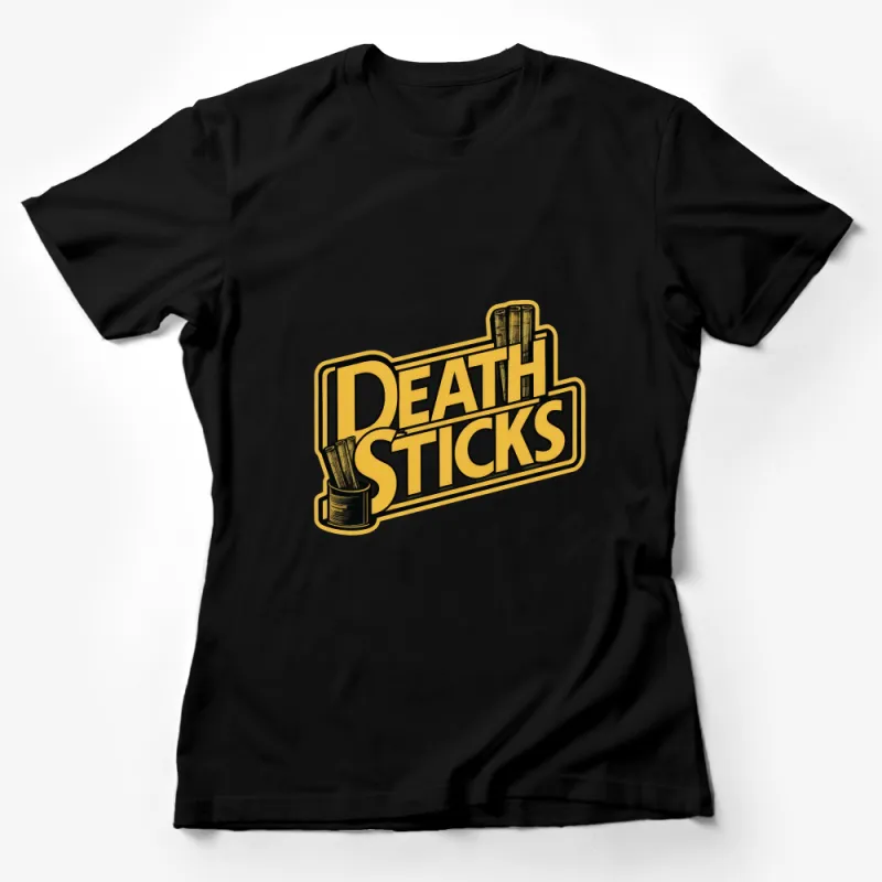 Retro Death Sticks T-Shirt, Bold Vintage Comic Style Graphic Tee, Unique Funky Streetwear, Unisex Fashion Female T-Shirt