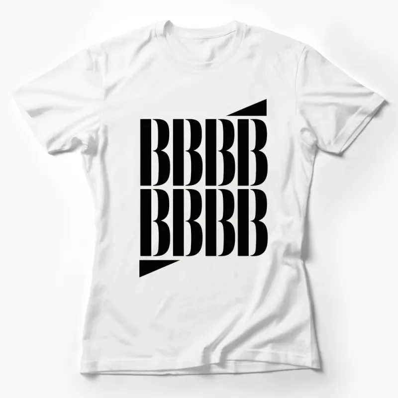 Bold Black B Monogram Graphic T-Shirt, Unisex Large Letter Print Top, Modern Statement Tee Female T-Shirt