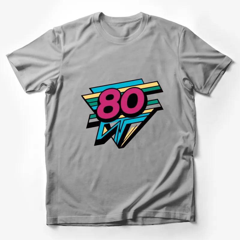 Retro 80s Style T-Shirt, Bold Colorful 1980s Fashion, Unisex Graphic Tee, Vintage Inspired Casual Apparel Male T-Shirt