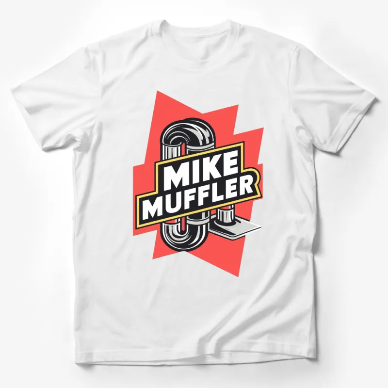 Retro Mike Muffler Logo T-Shirt, Vintage Automotive Graphic Tee, Car Enthusiast Gift Male T-Shirt