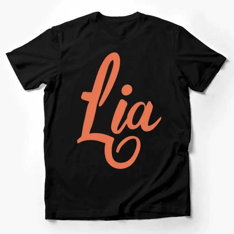 Personalized Lia Name T-Shirt, Custom Script Font Tee, Unique Gift for Her Male T-Shirt