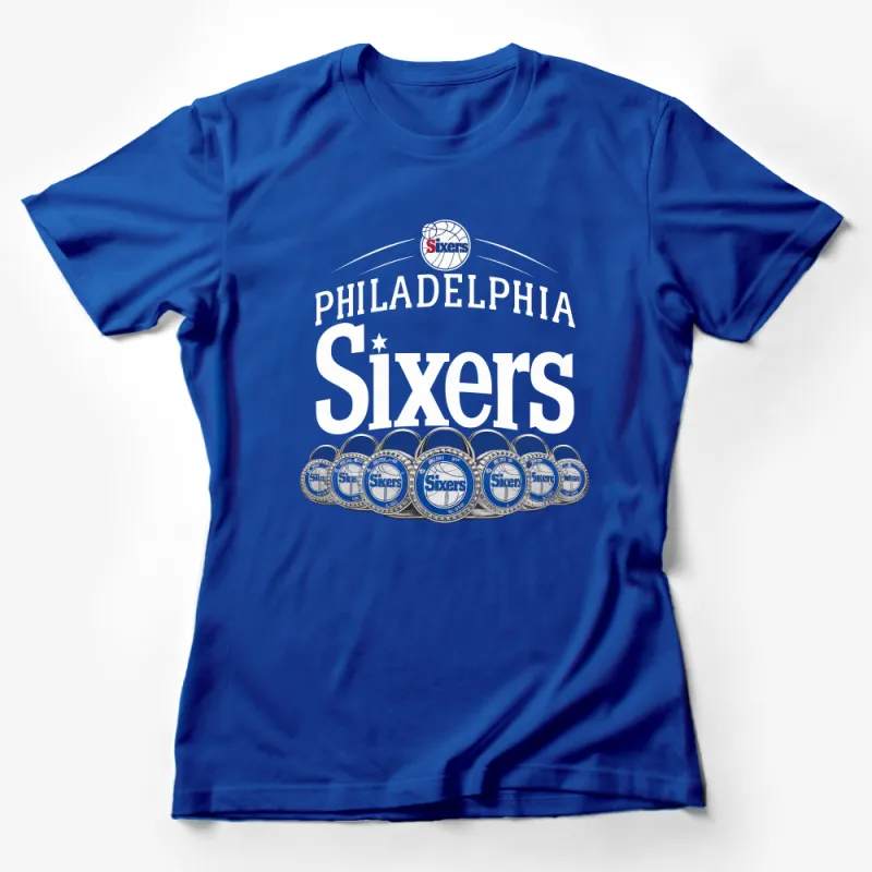 Philadelphia 76ers Fan T-Shirt, NBA Team Logo Graphic Tee, Basketball Sports Apparel Female T-Shirt