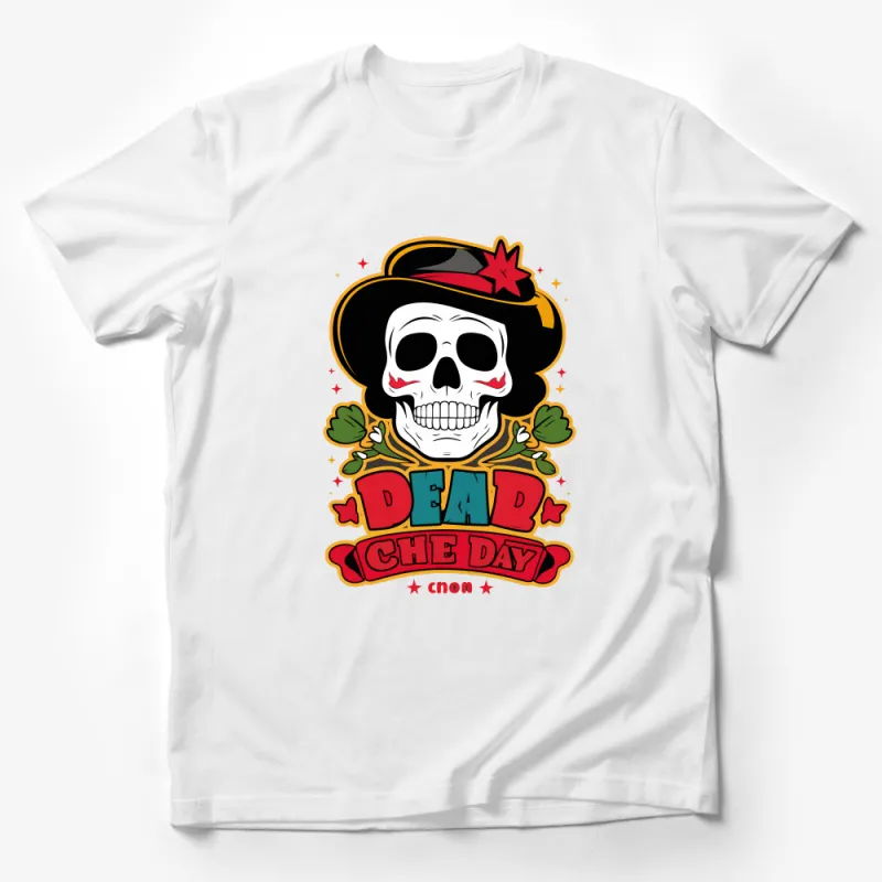 Day of the Dead T-Shirt, Dia de los Muertos Skull Graphic Tee, Unisex Cotton Shirt Male T-Shirt