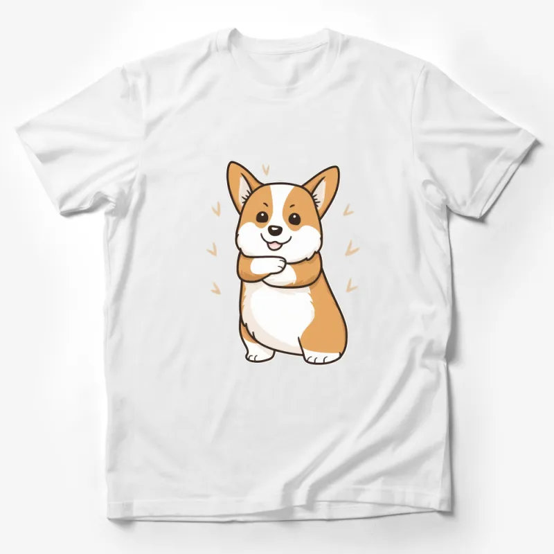 Cute Corgi Puppy T-Shirt, Adorable Dog Lover Gift, Smiling Pet Graphic Tee, Unisex Animal Shirt Male T-Shirt