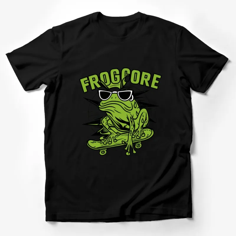 Frogcore Skateboarder Frog T-Shirt, Cool Frog Graphic Tee, Street Style Skater Frog, Unique Amphibian Lover Gift Male T-Shirt