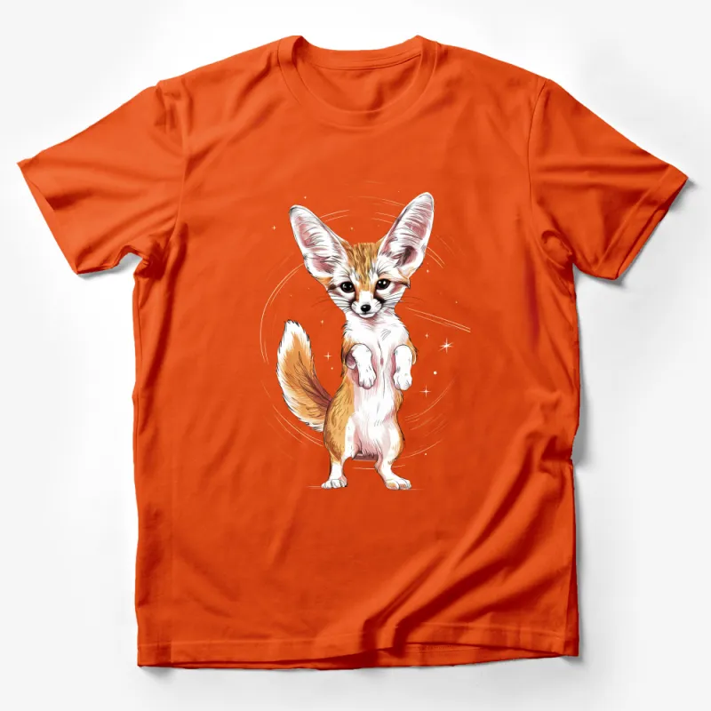 Adorable Fennec Fox Graphic T-Shirt, Cute Animal Design Tee, Kids and Adults Casual Wear Male T-Shirt