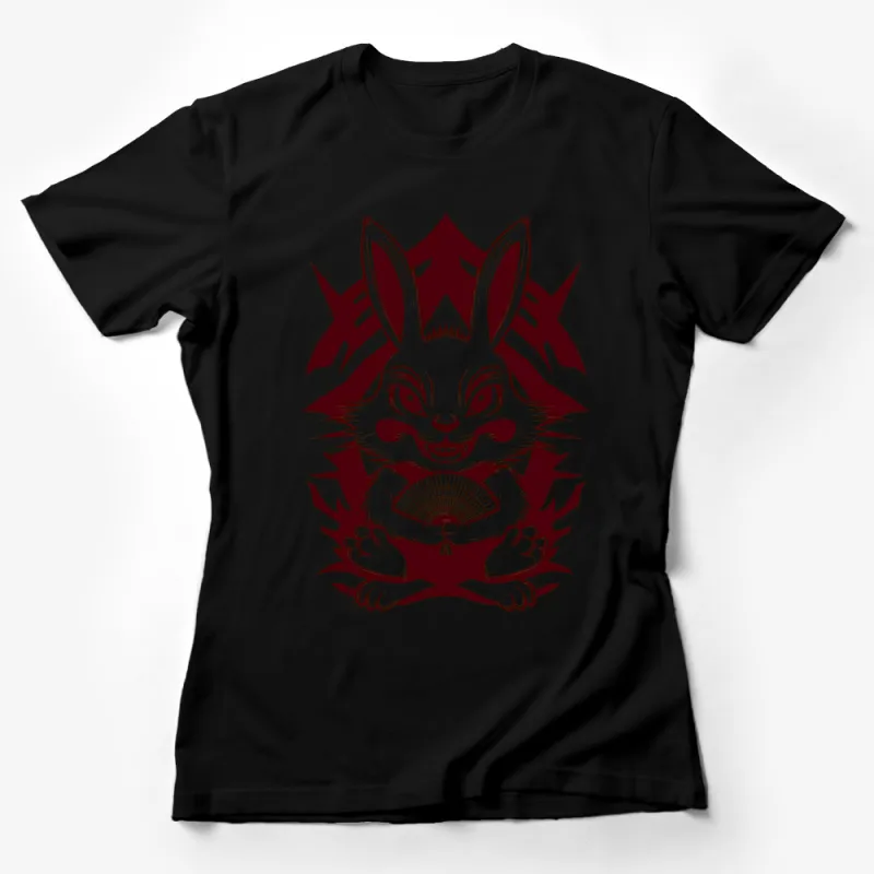 Unique Rabbit Samurai Warrior Illustration Graphic T-Shirt, Unisex Cotton Tee Female T-Shirt