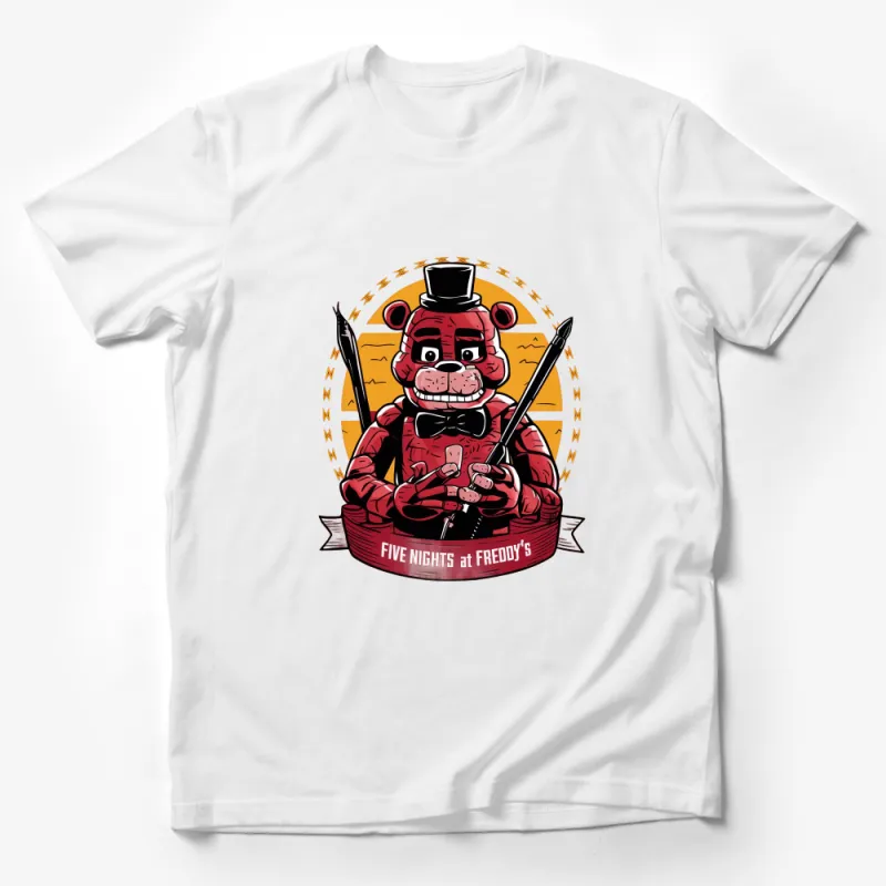 Five Nights at Freddy's T-Shirt, Freddy Fazbear Gaming Tee, Horror Video Game Fan Shirt Male T-Shirt