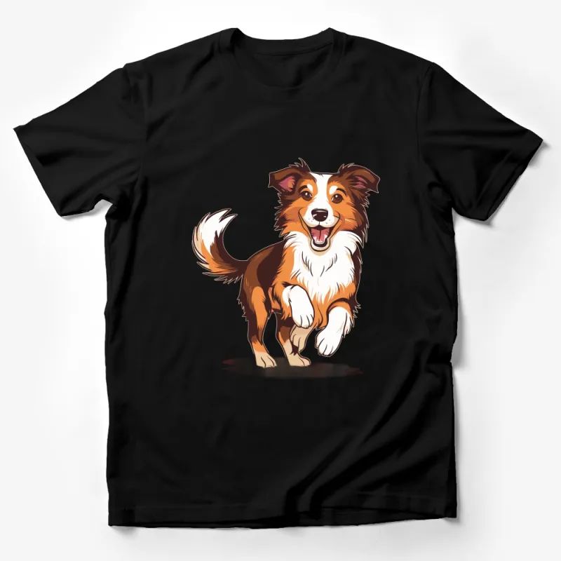 Australian Shepherd T-Shirt, Cute Happy Dog Graphic Tee, Animal Lovers Gift, Pet Illustration Shirt Male T-Shirt