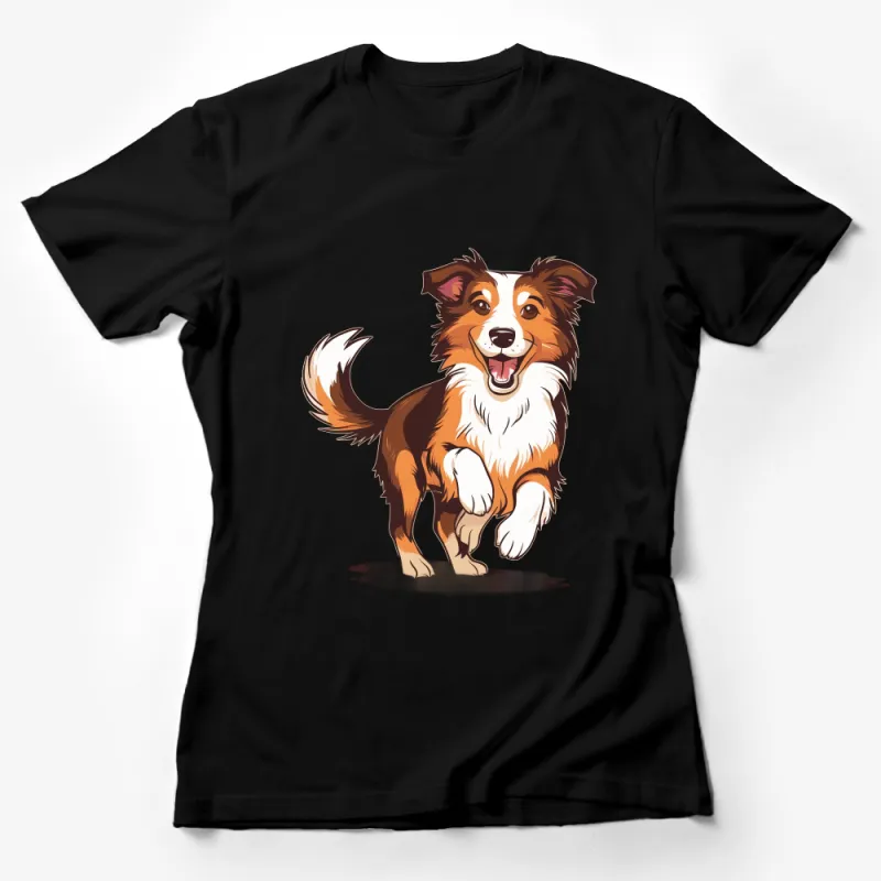 Australian Shepherd T-Shirt, Cute Happy Dog Graphic Tee, Animal Lovers Gift, Pet Illustration Shirt Female T-Shirt