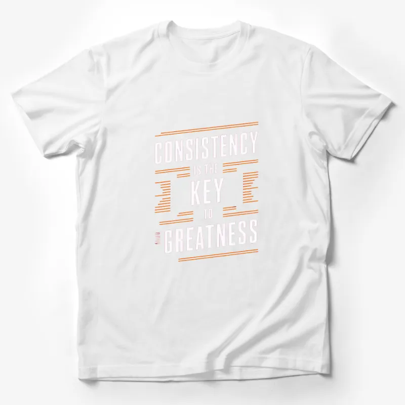 Inspirational Quote T-Shirt Consistency is the Key to Greatness - Motivational Typography Tee Male T-Shirt