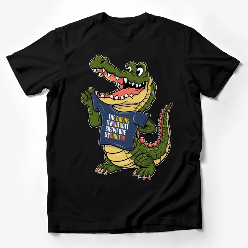 Kids Crocodile Graphic T-Shirt, Cartoon Alligator Fun Design, Youth Casual Wear Top Male T-Shirt