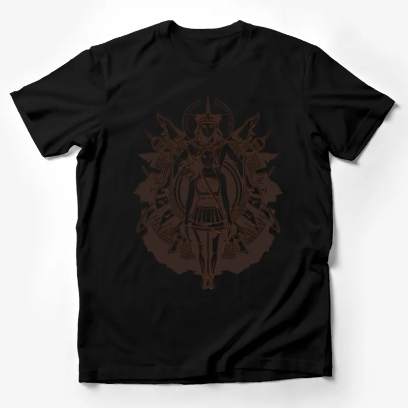 Warrior Women Graphic T-Shirt, Greek Mythology Inspired, Feminine Power, Detailed Artwork, Unique Design Male T-Shirt