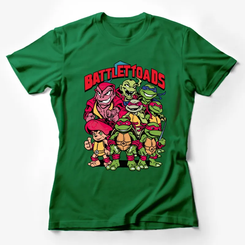 Battletoads Retro Arcade Game T-Shirt, Vintage 90s Classic Tee, Unisex Graphic Shirt for Gamers, Multicolor Female T-Shirt